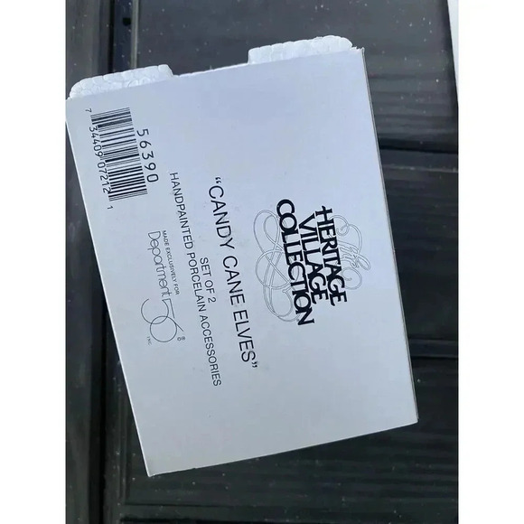 Department 56 Village Accessories Trees Road Snow Candy Cane Elves Set NIB Mint - Picture 6 of 10